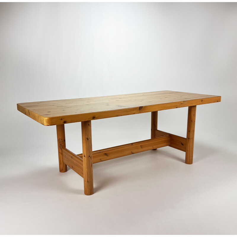 Vintage grenen eettafel van Rainer Daumiller, 1970