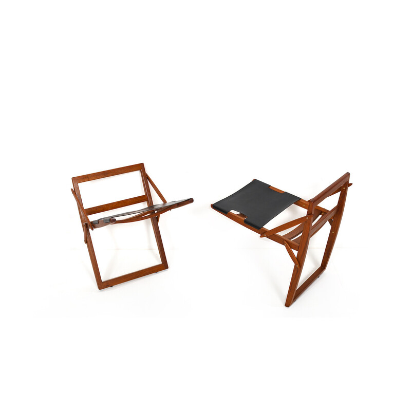 Pair of vintage teak stools by Peter Hvidt and Orla Mølgaard-Nielsen for Ludvig Pontoppidan, 1950-1960s