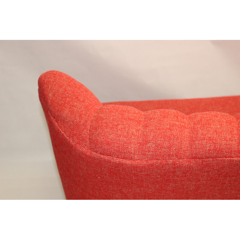 3-seater sofa in flecked red - 1950s