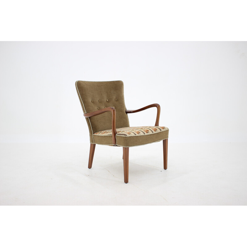 Vintage teak armchair by Alfred Christensen, Denmark 1940s