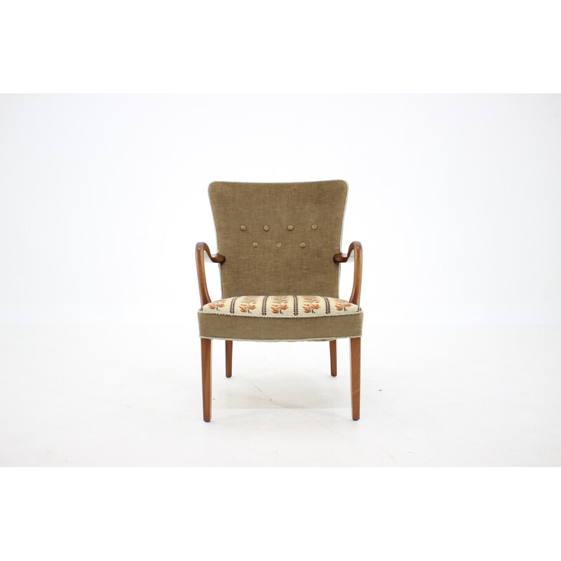 Vintage teak armchair by Alfred Christensen, Denmark 1940s