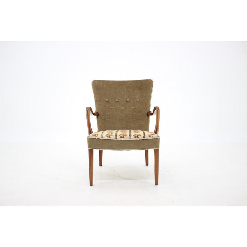 Vintage teakhouten fauteuil van Alfred Christensen, Denemarken 1940