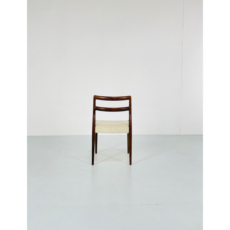 Satz von 6 Vintage-Stühlen aus Eiche und Leinen von Johannes Andersen für Uldum Møbelfabrik, Dänemark 1960