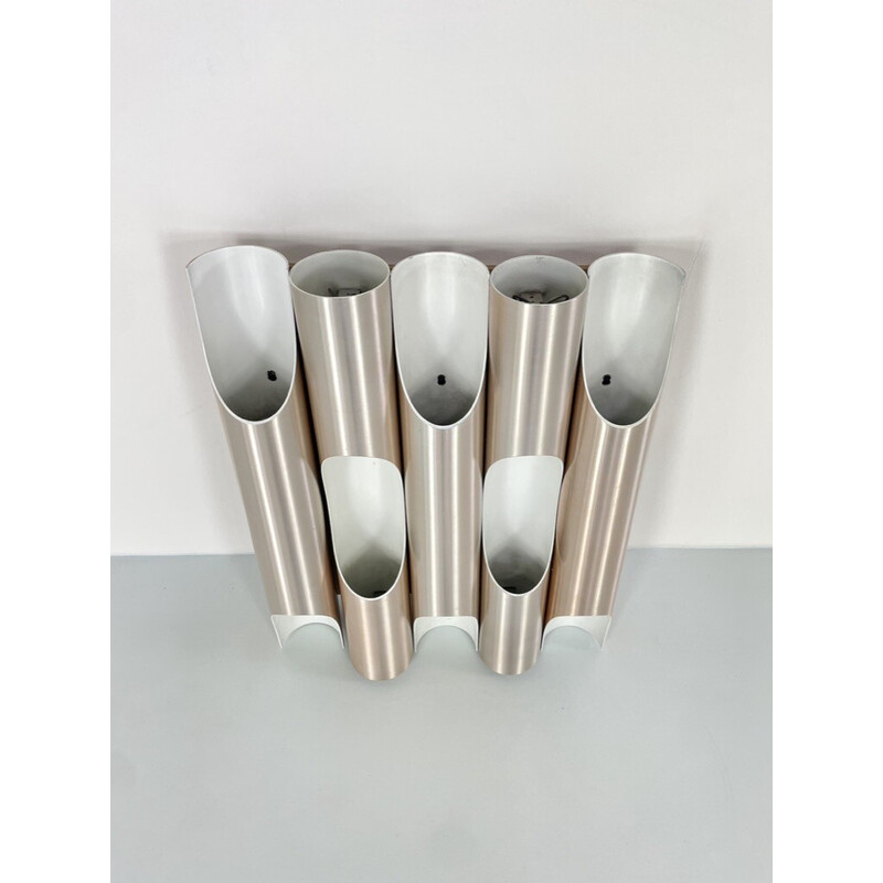 Conjunto de 5 arandelas "Fuga" de alumínio vintage de Liisa Komulainen para Raak, Holanda 1960
