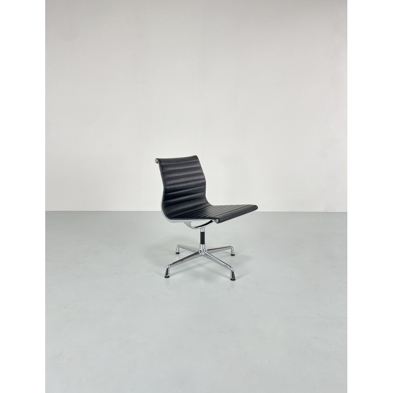 Vintage Ea 105 leather desk chair by Charles and Ray for Vitra, Usa 1958s