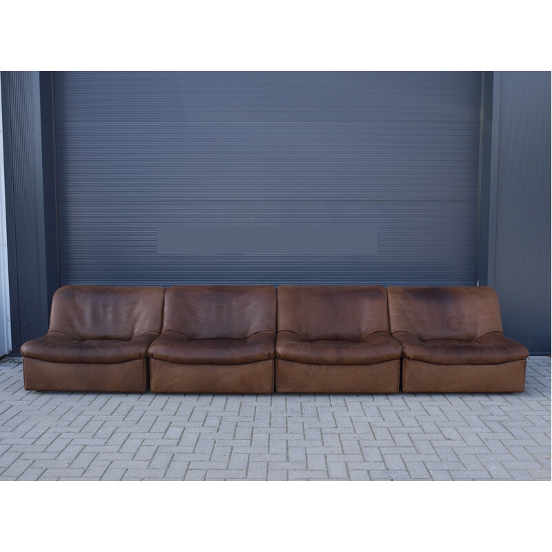 Vintage modular sofa Ds46 in buffalo leather for De Sede, Switzerland 1970