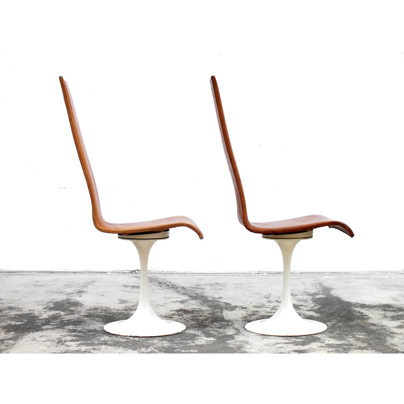 Paire de chaises sculpturales vintage par Haberli Theo Alfredo, Suisse