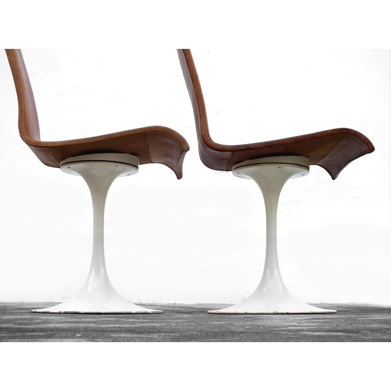Pair of vintage sculptural chairs by Haberli Theo Alfredo, Swiss