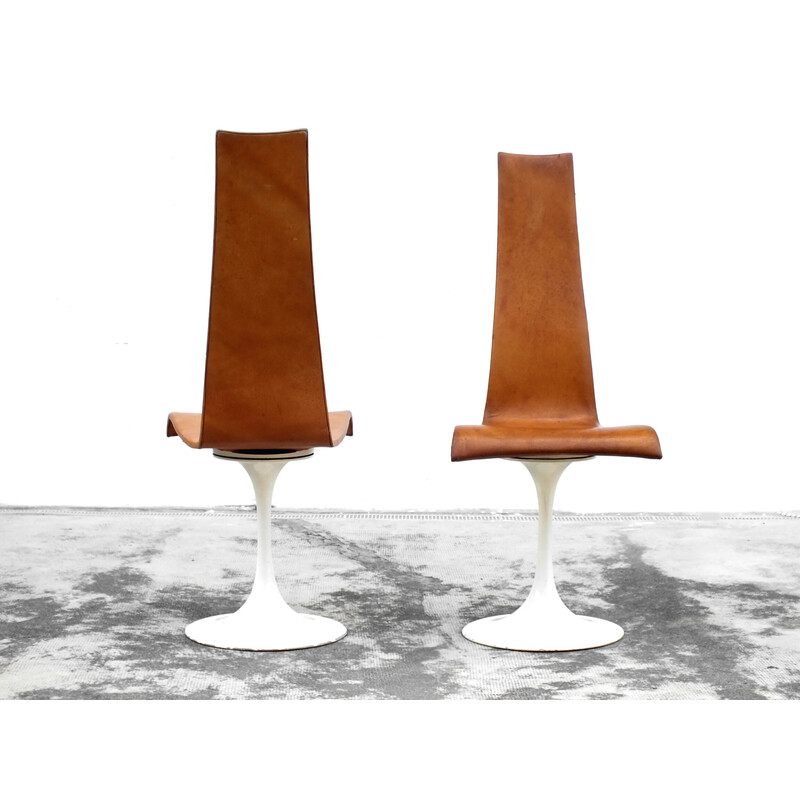 Pair of vintage sculptural chairs by Haberli Theo Alfredo, Swiss