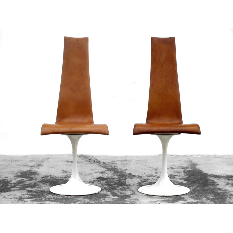 Paire de chaises sculpturales vintage par Haberli Theo Alfredo, Suisse