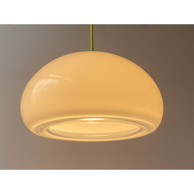 Vintage opaline glazen hanglamp van Per Lütken voor Holmegaard, Denemarken 1980