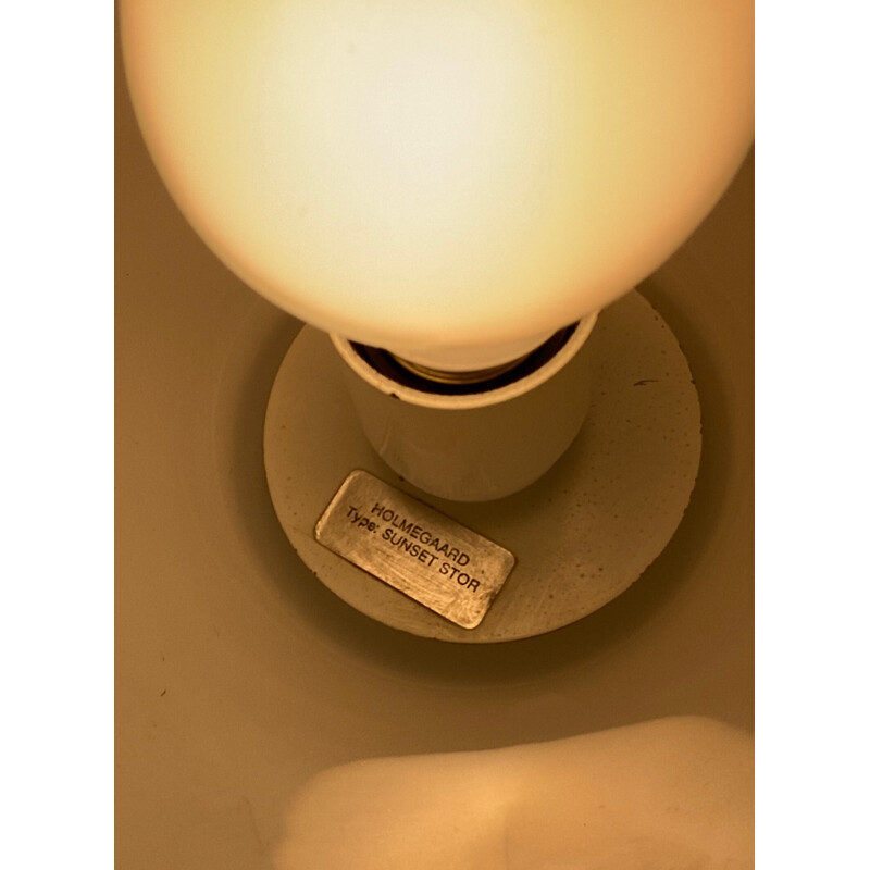 Lampada a sospensione vintage in vetro opalino di Per Lütken per Holmegaard, Danimarca, anni '80
