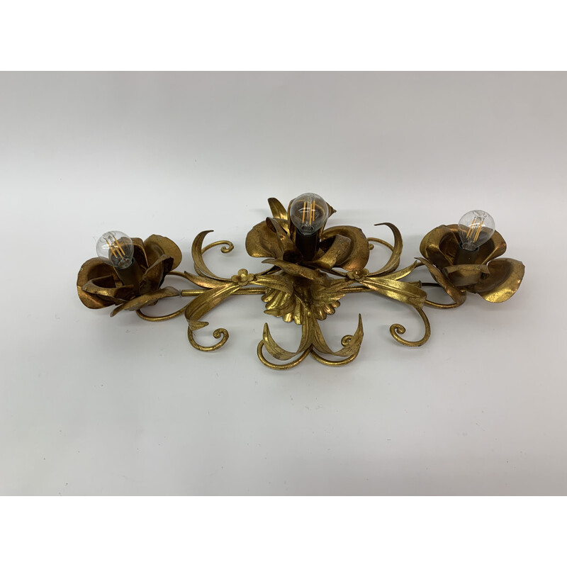 Vintage wall lamp floral, 1970s