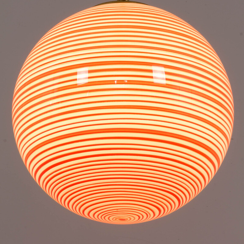 Lampada a sospensione in vetro di Murano colorato vintage Space Age, anni '70