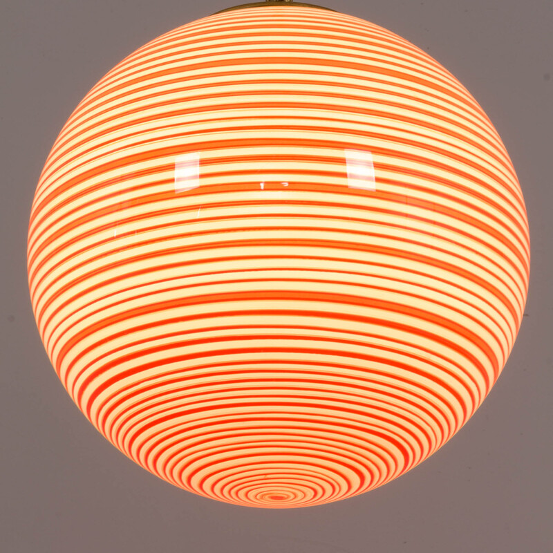 Suspension vintage italienne de l'ère spatiale en verre de Murano coloré, 1970