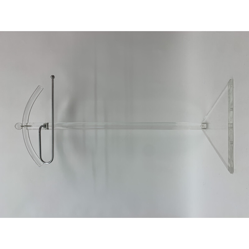 Porte manteau vintage en lucite et métal, 1970