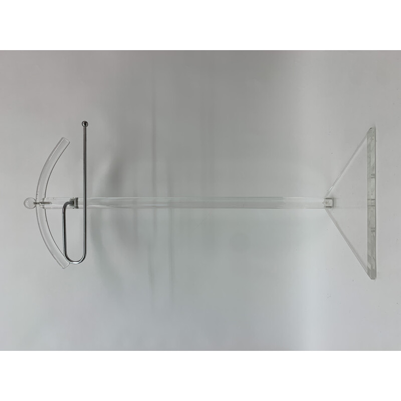 Vintage coat rack in lucite and metal, 1970s