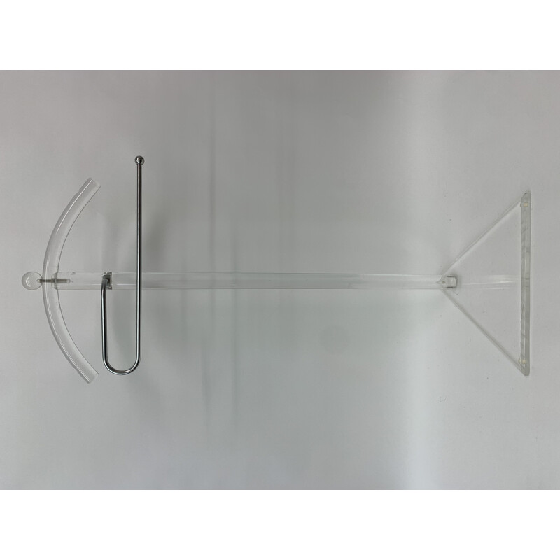 Vintage coat rack in lucite and metal, 1970s