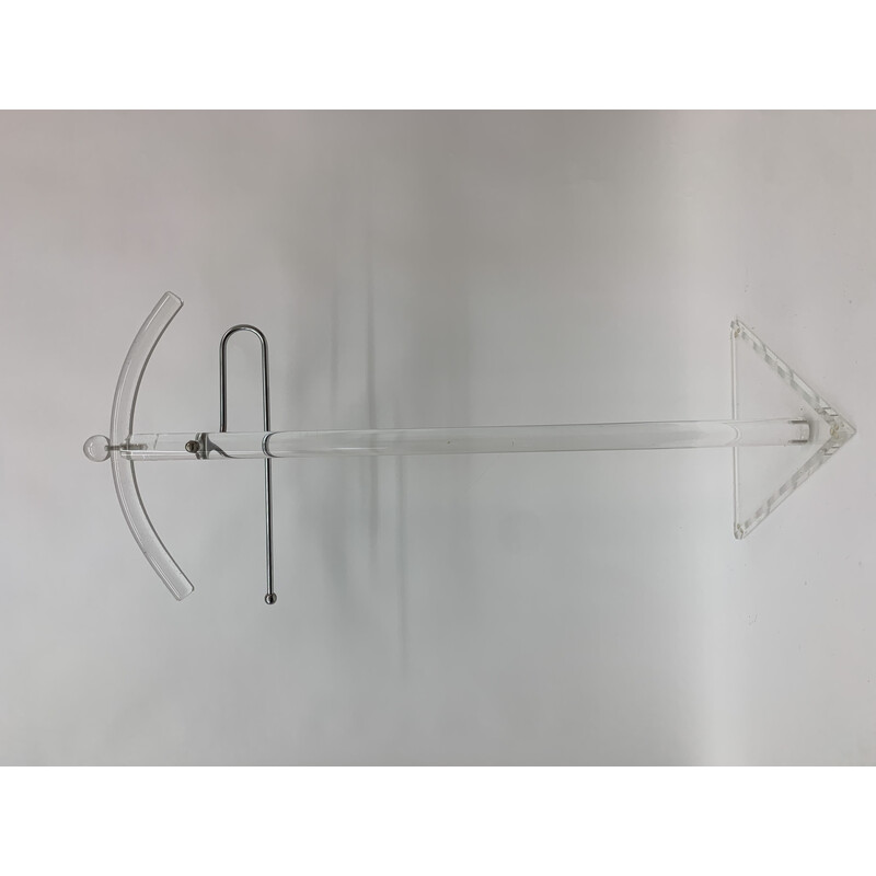 Porte manteau vintage en lucite et métal, 1970