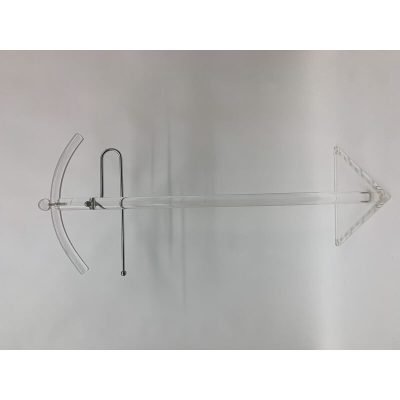 Vintage coat rack in lucite and metal, 1970s