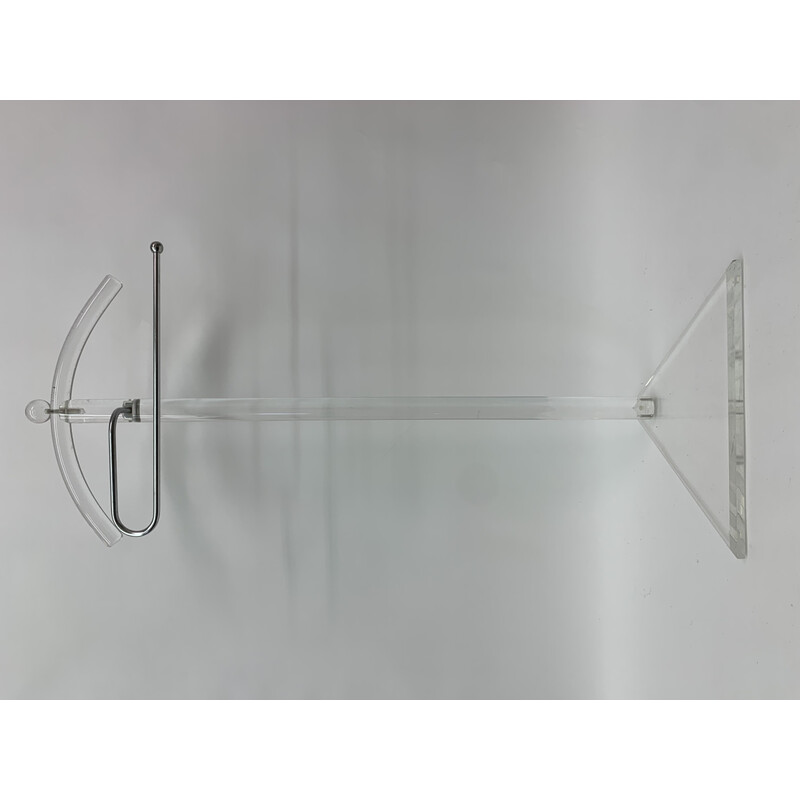 Vintage coat rack in lucite and metal, 1970s