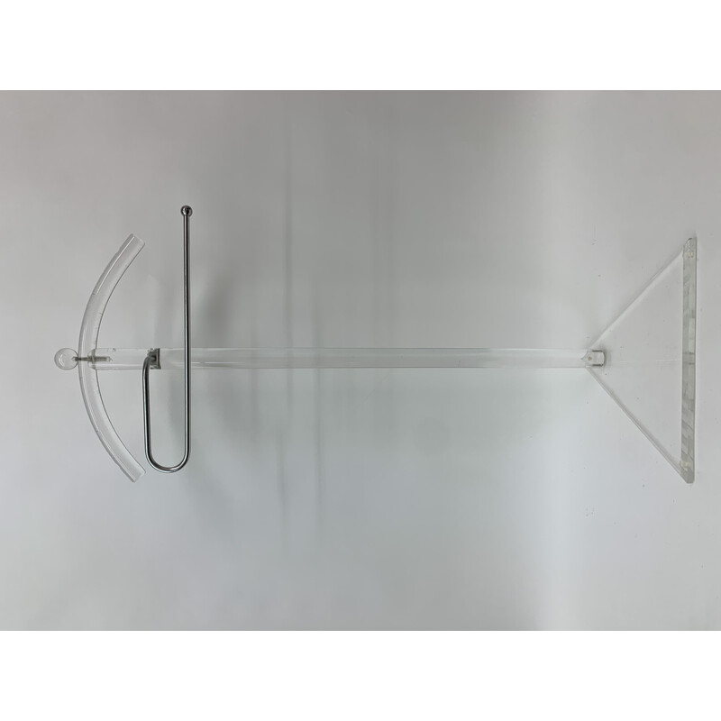 Vintage coat rack in lucite and metal, 1970s