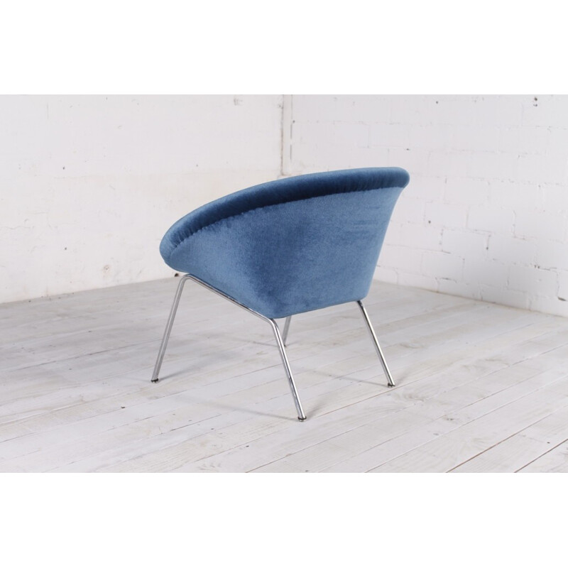 Blue velvet easy chair model 369 produced by Walter Knoll - 1950s