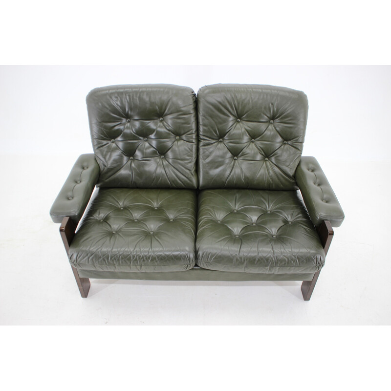 2-Sitzer Vintage-Ledersofa, Dänemark 1970er