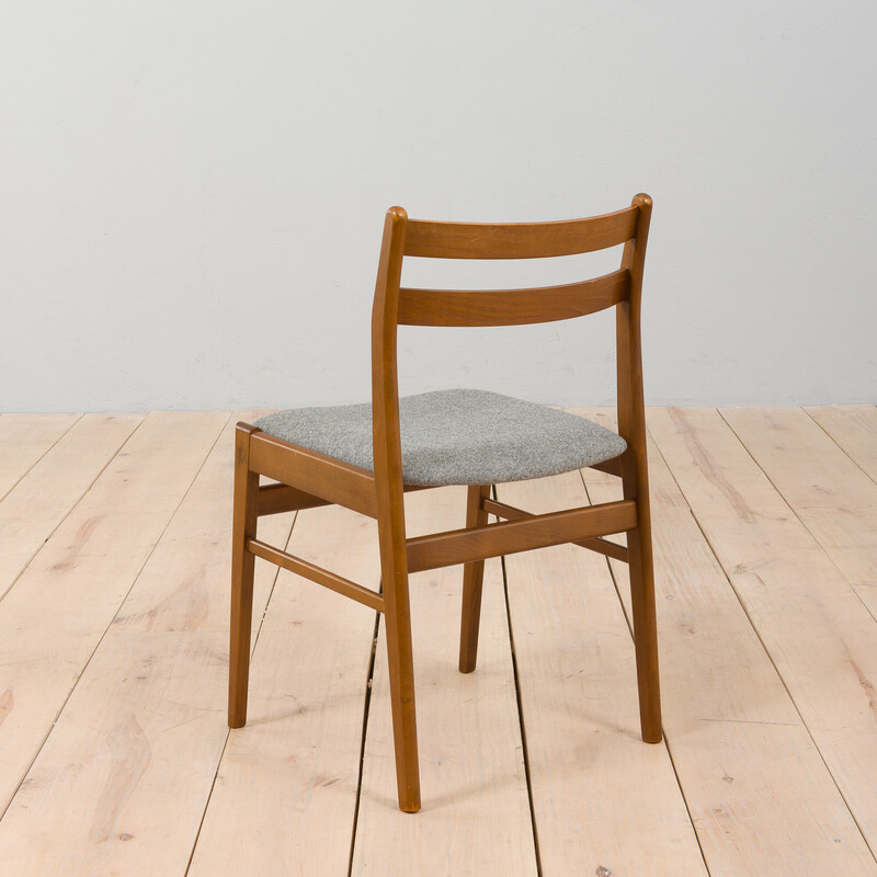 Set of 4 vintage danish wood and wool chairs by Sax, Denmark 1960s