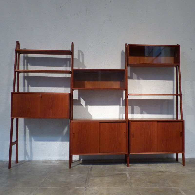 Big dark brown sideboard in teak - 1960s