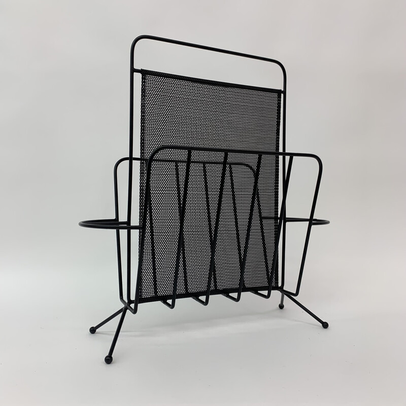 Vintage magazine rack by Mathieu Mategot for Artimeta, Netherlands 1950s