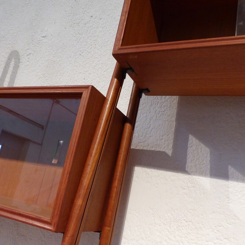 Big dark brown sideboard in teak - 1960s