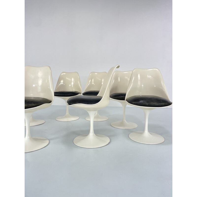 Ensemble de 8 chaises vintage "Tulip" par Eero Saarinen pour Knoll International, USA 1969
