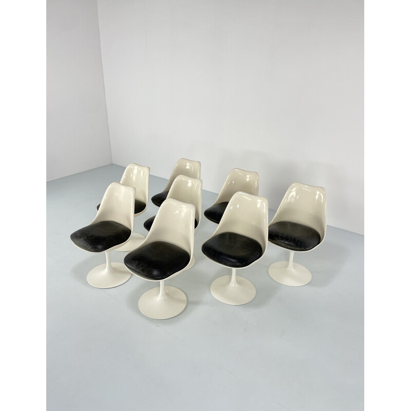 Ensemble de 8 chaises vintage "Tulip" par Eero Saarinen pour Knoll International, USA 1969