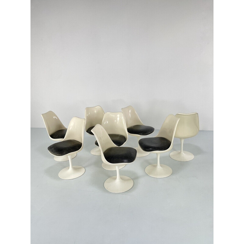 Juego de 8 sillas vintage "Tulip" de Eero Saarinen para Knoll International, USA 1969