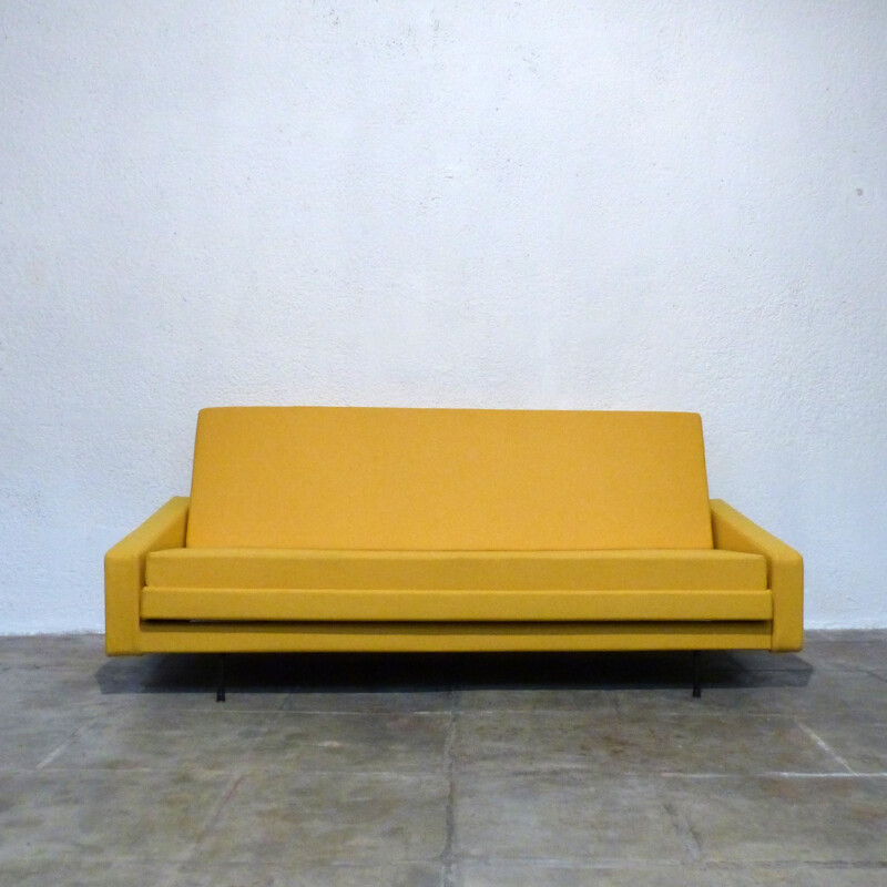 Yellow folding sofa in metal - 1960s