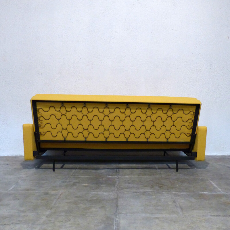 Yellow folding sofa in metal - 1960s