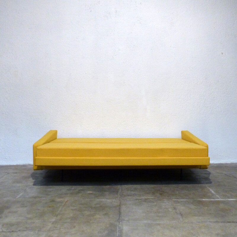 Yellow folding sofa in metal - 1960s