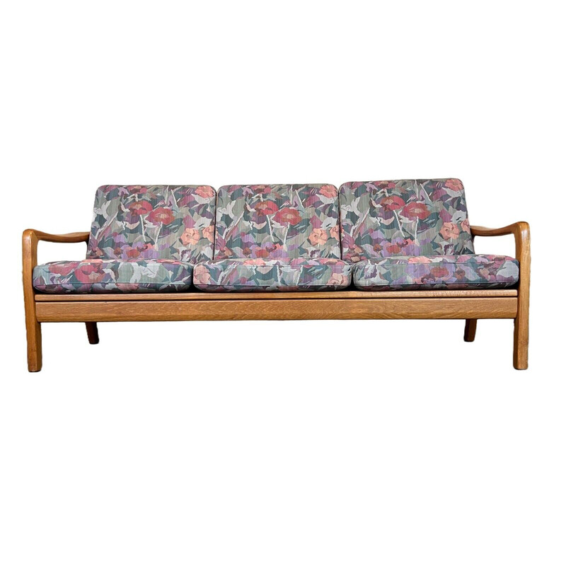 Vintage teak sofa by J. Kristensen, Denmark 1960s-1970s