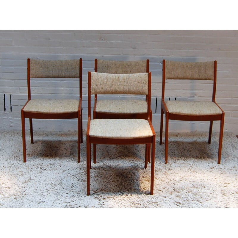 Set of 4 dining chairs in teak - 1960s