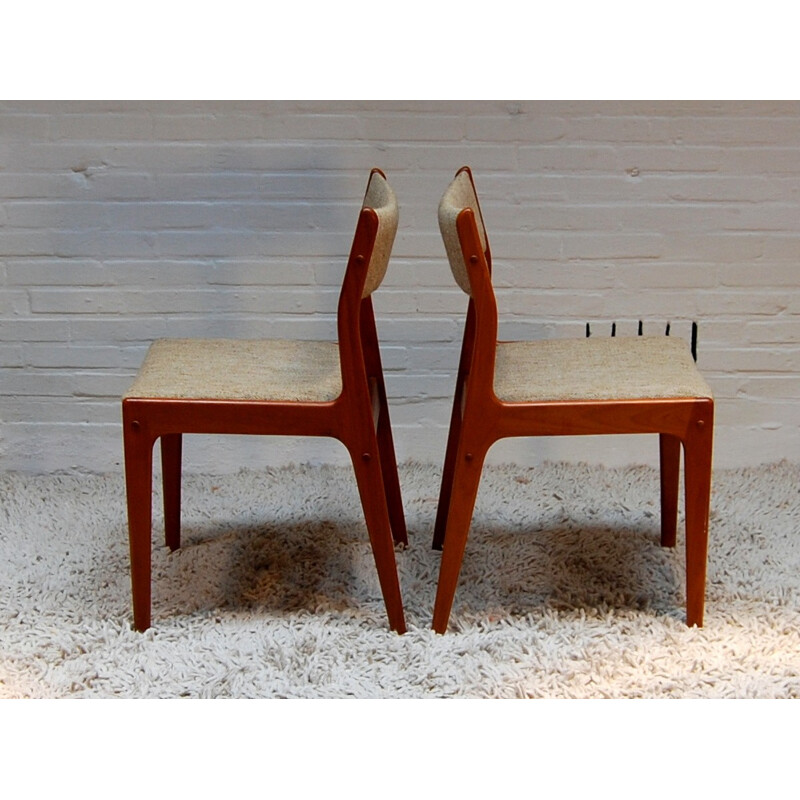Set of 4 dining chairs in teak - 1960s