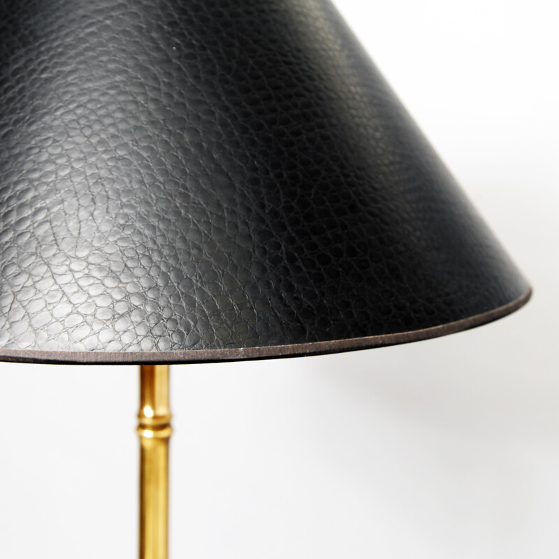 Golden floor lamp in brass and bamboo produit par Chapman - 1970s