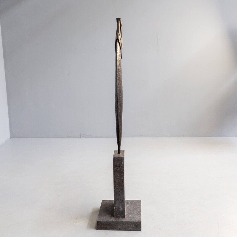 Oeuvre vintage en laiton et bronze appelée "toenadering" par Hans Versteeg