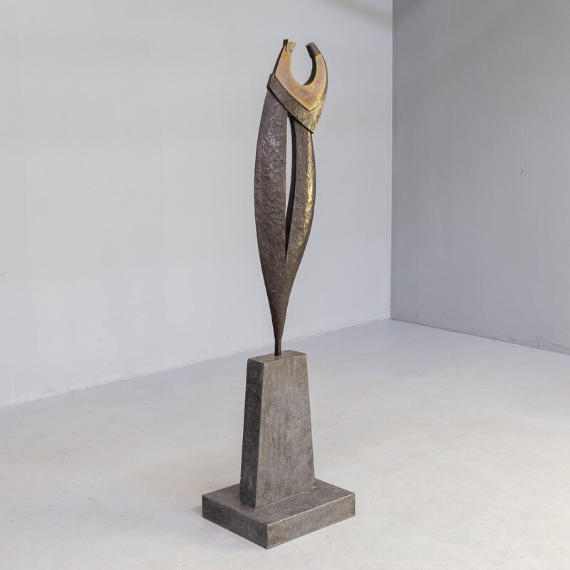 Vintage-Kunstwerk aus Messing und Bronze, genannt "toenadering" von Hans Versteeg