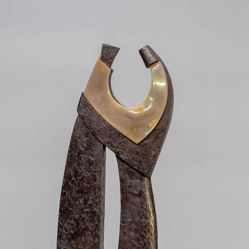 Vintage-Kunstwerk aus Messing und Bronze, genannt "toenadering" von Hans Versteeg