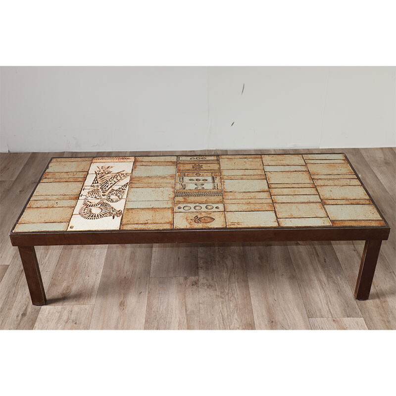 Vintage keramische salontafel door Roger Capron, 1960