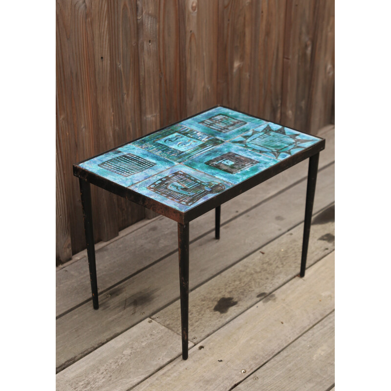 Vintage ceramic coffee table by the Cloutier brothers, 1950-1960