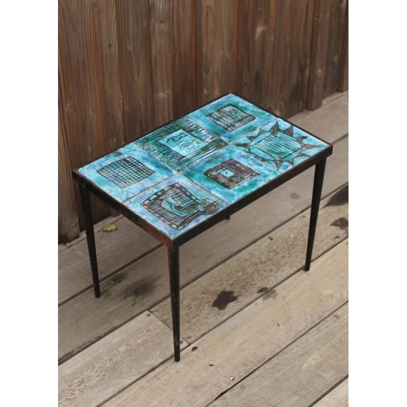 Vintage ceramic coffee table by the Cloutier brothers, 1950-1960