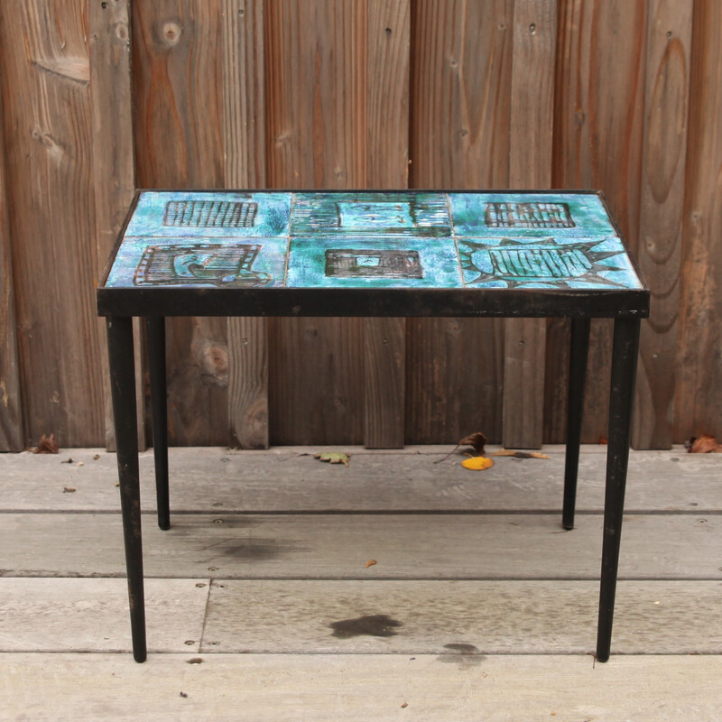 Vintage ceramic coffee table by the Cloutier brothers, 1950-1960