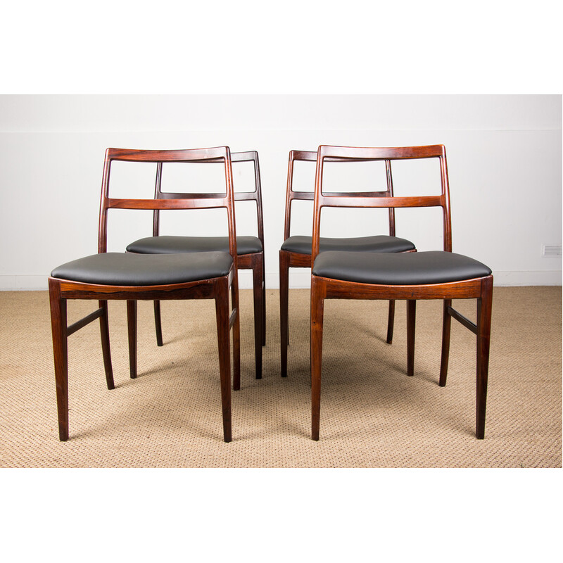 Set van 4 vintage Deense rozenhouten stoelen model 420 van Arne Vodder voor Sibast, 1960